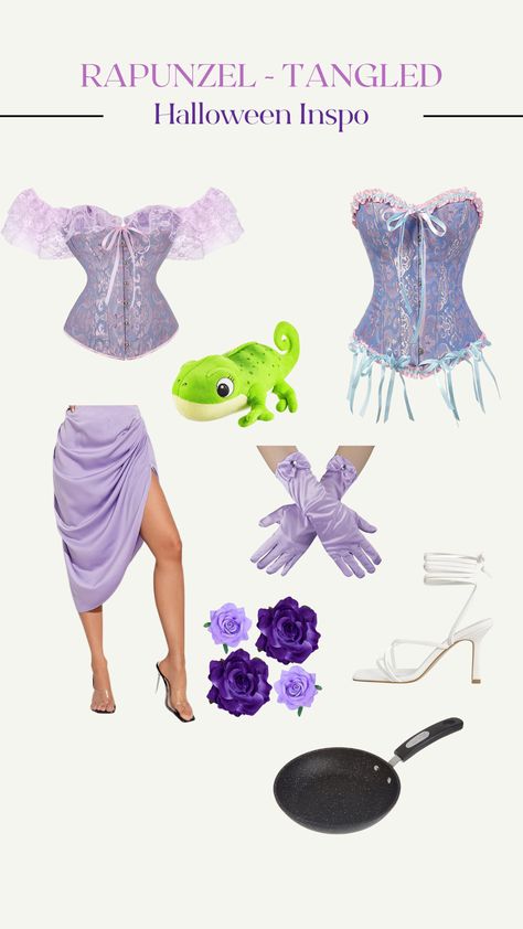 Tangled Costume Ideas, Easy Cosplay Ideas Women Disney, Rapunzel Outfit Ideas, Rapunzel Costume Women, Tangled Halloween Costume, Easy Costumes Women, Rapunzel Halloween, Carnaval Costumes, Tangled Costume