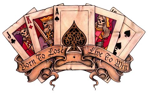 Royal Flush Tattoo Tato 3d, Tato Flash, Pin Tattoo, Born To Lose, Sterling Archer, Kartu Remi, Card Tattoo Designs, Kunst Tattoos, Tattoo Hals