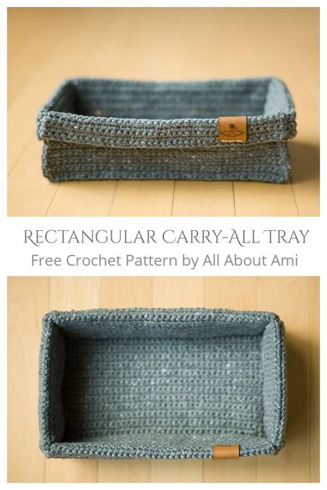 Rectangular Carry-All Tray Free Crochet Pattern Amigurumi Patterns, Small Rectangle Crochet Basket Pattern Free, Crochet Drawer Organizer, Crochet Tray Free Pattern, Crochet Square Basket Pattern Free, Crochet Baskets Free Pattern, Crochet Baskets Free Patterns Storage, Crochet Bin, Crochet Storage Baskets Free Pattern