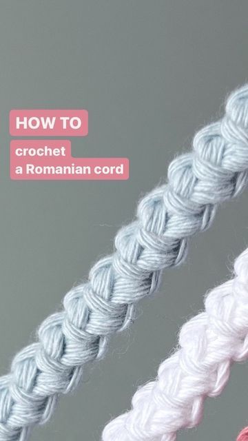 Vibeke Magnesen Design - Crochet pattern designer on Instagram: "How to crochet a Romanian cord🤍 These cords has such a beautiful structure, and I think they would be perfect as friendship bracelets🤩 This is how you crochet the Romanian cord: Slip knot, chain 2. Sc into the 1st stitch Turn, sc into the side stitch Turn, sc into both side stitches, repeat until desired length Useful? 😀 Save for later! Give this a try and let me know what project you will use it for😀 #crochetcord #crochetrom Crochet Cord Pattern Free, Crochet Rope Cords, Crochet Cord Pattern, Side Stitch, Slip Knot, Design Crochet, Crochet Cord, Rope Cord, Crochet Rope