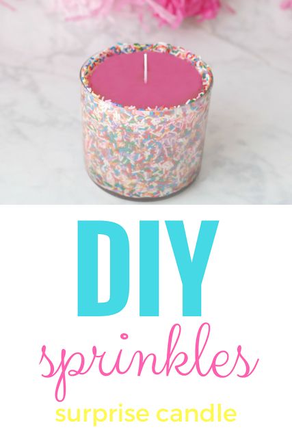 DIY Sprinkles Candle (Surprise Inside The Candle!) Cute idea for gifts or home decor! Diy Sprinkle Candle, Diy Cupcake Candle, Birthday Candles Diy, Diy Candles With Flowers, Sprinkles Candle, Diy Sprinkles, Kids Candles, Candle Surprise, Diy Candles Easy