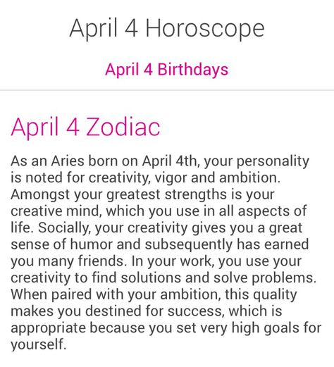 Horoscope April 4 April 4 Birthday, Aries Sun Sign, April Zodiac, Birthday Personality, Birthday Horoscope, Goal In Life, Aries Traits, New Year Calendar, Astrology Forecast