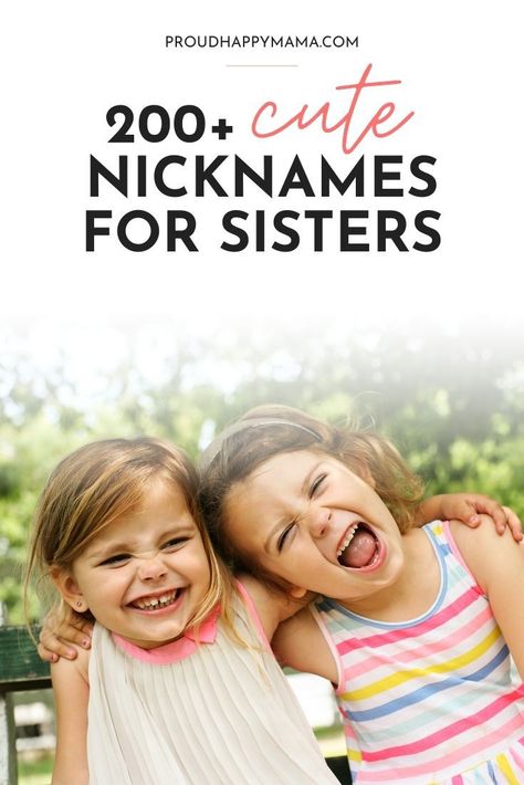 Find the best sister names with these cute nicknames for sister! Here you will find cute nicknames for sister, funny nicknames for sister, nicknames for brothers and sisters, nicknames for big sister, nicknames for little sister, and more! #sisters #nicknames #family Quotes About Cousins Friendship, Girl Cousin Quotes, Cousin Love Quotes, Cousin Quotes And Sayings, Cute Cousin Quotes, Sister Names, Funny Cousin Quotes, Baby Nicknames