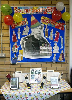 Author birthday celebration - great way to get classics circulating Library Board Ideas, Bulletin Board For Library, Reading Display, Library Resources, School Library Displays, Birthday Bulletin Boards, Library Quotes, Birthday Bulletin, Teaching Organization