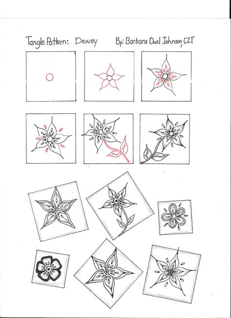 Mandalas, Botanical Zentangle, Easy Patterns To Draw, Zentangle Flowers, Zen Tangles, Draw Flowers, Zen Doodle Art, Zen Tangle, Easy Patterns