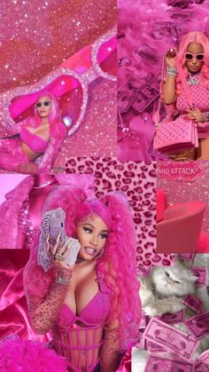 Nicki Minaj Wallpaper Pink, Ice Spice Aesthetic, Y2k Aesthetic Wallpaper Pink, Spice Aesthetic, Dope Backgrounds, Nicki Minaj Concert, Harajuku Barbie, Nicki Minaj Wallpaper, Cardi B Pics