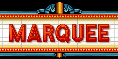 Marquee font is a glamorous font with a jazzy Elvis Presley show feel to it. Movie Marquee Sign, Marquee Signage, Top 10 Films, Movie Marquee, Vintage Marquee Sign, Theatre Sign, Vintage Marquee, Outdoor Movie Nights, Marquee Sign