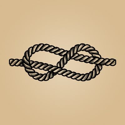 Knotted Rope Sailor Tattoo Sailor Rope Knots Tattoo, Strength Knot Tattoo, Sailor Tattoo Meanings, Boat Knot Tattoo, Eight Knot Tattoo Meaning, Strongest Knot Tattoo, Knot Rope Tattoo, American Traditional Rope Tattoo, Rope Knot Tattoo Meaning