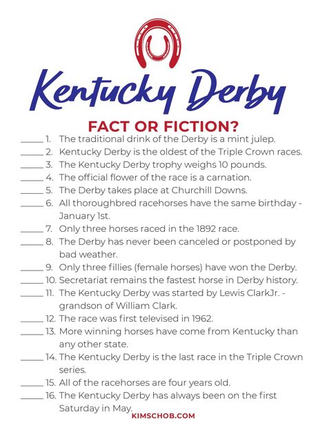 Kentucky Derby Free Printables, Kentucky Derby Activities For Seniors, Kentucky Derby Roses, Derby Day Games, Free Kentucky Derby Printables, Derby Games For Adults, Kentucky Derby Prizes, Kentucky Derby Betting Ideas, Kentucky Derby Party Ideas Games