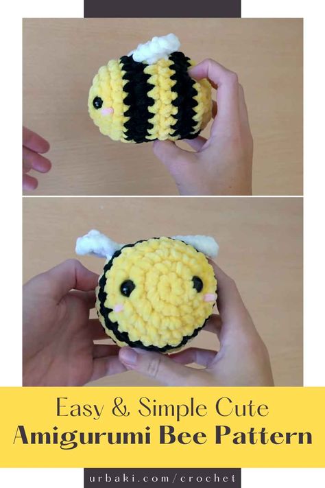 If you've ever wanted to embark on a delightful crochet project that's both easy and adorable, look no further than the Easy & Simple Cute Amigurumi Bee Pattern. Amigurumi, the Japanese art of crafting small stuffed animals and objects, has taken the crafting world by storm with its charm and versatility. This particular pattern invites you to create a charming bee, a symbol of nature's pollinators, using straightforward techniques suitable for both beginners and experienced... Kawaii, Amigurumi Patterns, Crochet Simple Animals, Easy Chunky Crochet Animal, Simple Bee Pattern, Fuzzy Amigurumi Patterns, Bee Pattern Crochet Free, Crochet A Bee Pattern, Small Easy Amigurumi