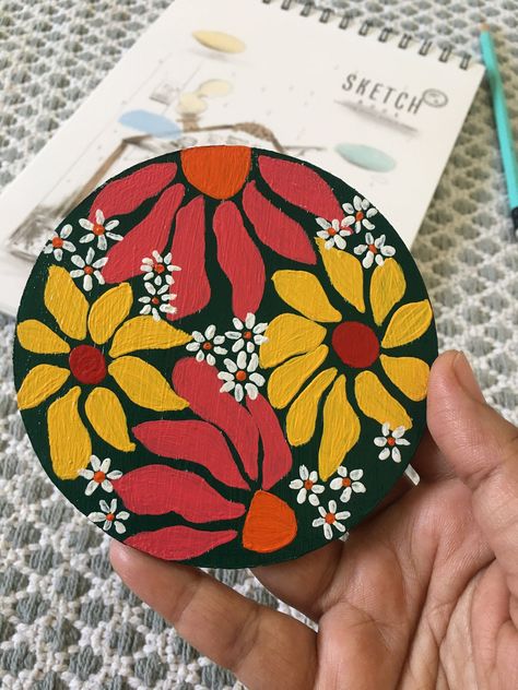 The Ultimate Guide to Crafting Beautiful Air Dry Clay Coasters Coasters Diy Wooden Painted, Painted Wood Design, Square Coasters Painting Ideas, Coaster Art Diy, Diy Coaster Designs, Magnet Canvas Painting Ideas, Diy Coaster Designs Ideas, Cute Coasters Painting, Coaster Art Paint