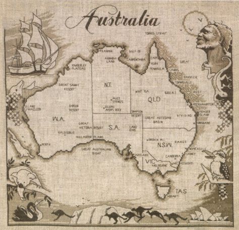 Map of Australia | Lived in NSW, traveled to N.T. And TAS Australia Tattoo, Australian Maps, The Thorn Birds, Map Projects, Homeschool Geography, Australia Map, Ship Tattoo, Map Globe, Traffic Signs