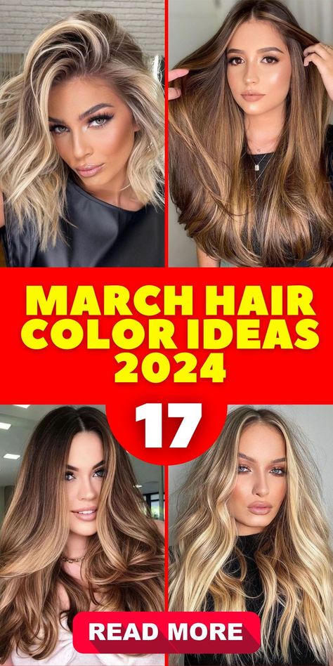 Explore a world of creativity with our March hair color ideas 2024. Whether you're a brunette, blonde, or have dark hair, we have stunning options for a vibrant spring transformation. From bold pink and purple to subtle light brown and red hues, our collection is perfect for short, curly, or black hair. Discover the beauty of March balayage and order your favorite shades at affordable prices today. Balayage, Brown Hair Trends, Spring Hair Color Trends, Long Hair Trends, Bold Hair Color, Latest Hair Color, Vibrant Hair Colors, Spring Hair Color, Long Hair Color