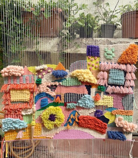 Tela, Collaborative Weaving Project, Fiber Art Installation, Textile Weaving Art, Beginner Weaving Projects, Mixed Media Weaving, Large Weaving, Weaving Texture, Tapestry Loom Weaving