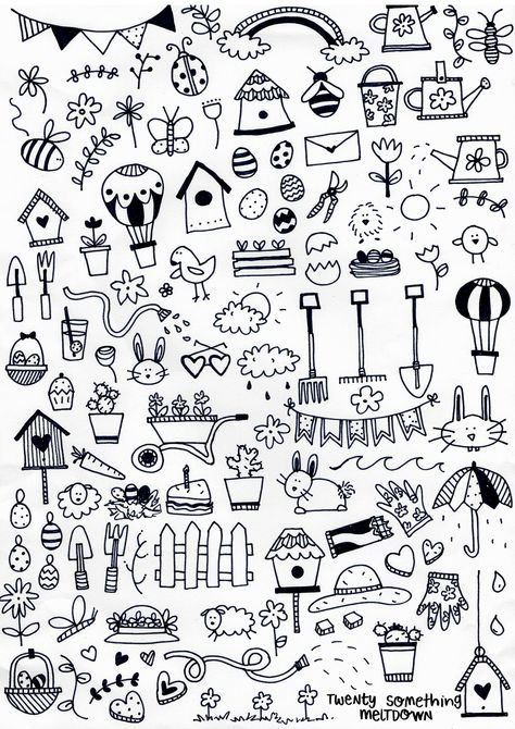 Spring Doodles, Creative Doodles, Sketch Note, Bullet Journal Printables, صفحات التلوين, Doodle Art Journals, Doodle Inspiration, Sketch Notes, Doodle Lettering