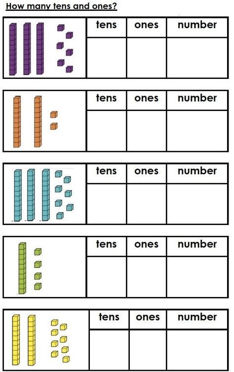 Use Models and Strategies to Add Tens and Ones Montessori, Value Place Activities, Ten And Ones Worksheet, Adding Tens And Ones First Grade, Math Tens And Ones 1st Grades, Tens Ones Activities, Counting Blocks Activities, Tens And Units Worksheet, Place Value Grade 1