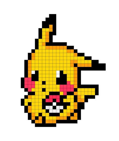 Pixel Art Pokemon Pikachu, Pixel Art Pikachu, Pikachu Pixel, Pixel Art Animals, Pixel Art Anime, Pixel Pokemon, Pokemon Cross Stitch, Pixel Art Pokemon, Easy Pixel Art