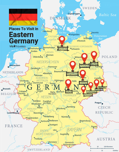 Map of Places to Visit in Eastern Germany Gera, Oldenburg, German Cities To Visit, German Cities, Germany Fashion, Amazing Places To Visit, Cities To Visit, Cities In Germany, Visit Germany