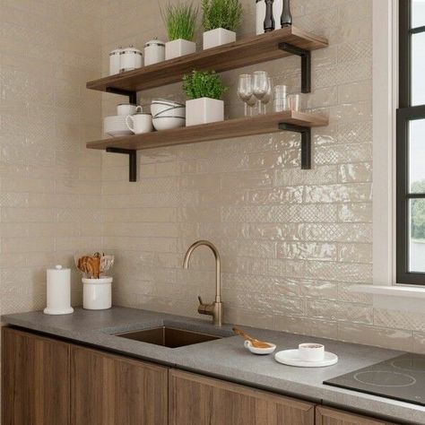 Modern Kitchen Wall Tiles Design ideas 2023 | Ceramic Kitchen Wall Tiles | Mosaic Kitchen Wall Tiles| Home Decor Scandinavian Kitchen Tiles, Kitchen Inspirations Rustic, Brown Kitchen Tiles, Modern Kitchen Tiles Design, Kitchen Wall Tiles Modern, Neutral Bathrooms Designs, Wall Tiles For Kitchen, Cream Kitchen Tiles, Kitchen Wall Tiles Design