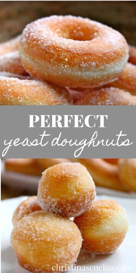 Yeast Doughnuts, Doughnut Recipe Easy, Homemade Donuts Recipe, Baked Donut Recipes, God Mad, Recipes Salad, Dessert Dips, Homemade Donuts, Dandelion Recipes