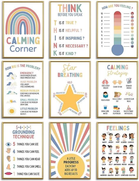 The Calm Classroom, Calming Corner Anchor Chart, Chill Out Corner Classroom, Calming Corner Classroom Posters, Calm Down Center Preschool, Mindfulness Corner In Classroom, Quiet Corner Classroom Calm Down, Calming Rooms In Schools, Calming Corner Bulletin Board