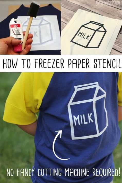 How To Stencil with Freezer Paper - Swoodson Says Stenciling, Couture, Tela, Freezer Paper Stenciling, Stencils Tutorials, Paint Shirts, Freezer Paper, Plain Shirt, Diy Home Decor Bedroom