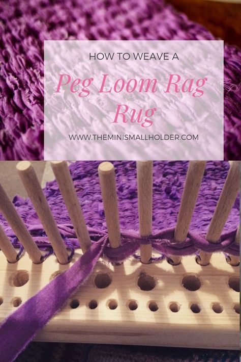 Amigurumi Patterns, Peg Loom Rag Rug, Peg Weaving, Stick Weaving, Weaving Rugs, Rag Rug Diy, Rag Rug Tutorial, Weaving Loom Diy, Braided Rag Rugs