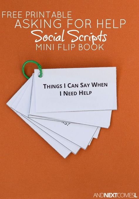 Social Scripts, Mini Flip Book, Social Skills Lessons, Social Skills Groups, Self Advocacy, Social Skills Activities, Teaching Social Skills, Asking For Help, School Social Work