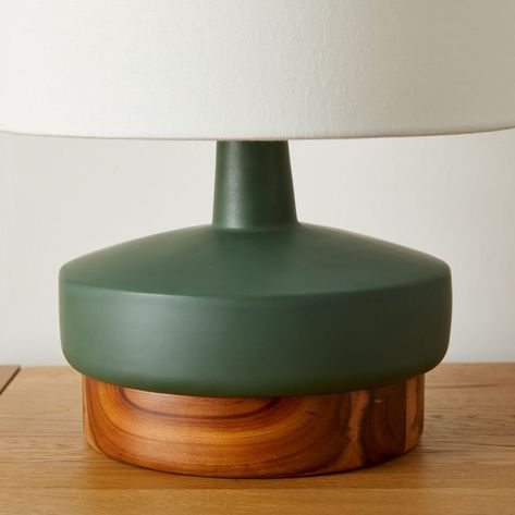 Bedroom Side Table Ideas, Table Lamp Modern, Green Table Lamp, Unique Table Lamps, Wood Ceramic, Stylish Curtains, Diy Ceramic, Wood Lamp, Decorative Table Lamps