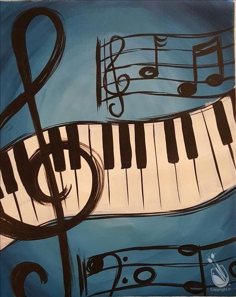 Art Painting Music, Music Art Painting, Painting Music, Painting With A Twist, Piano Art, Wine Painting, Bring A Friend, Music Painting, Painting Party