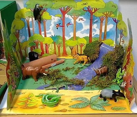 Rainforest Crafts, Rainforest Project, Paper Template Free, Ecosystems Projects, Geography Project, Habitats Projects, Rainforest Habitat, Geography For Kids, Rumble In The Jungle