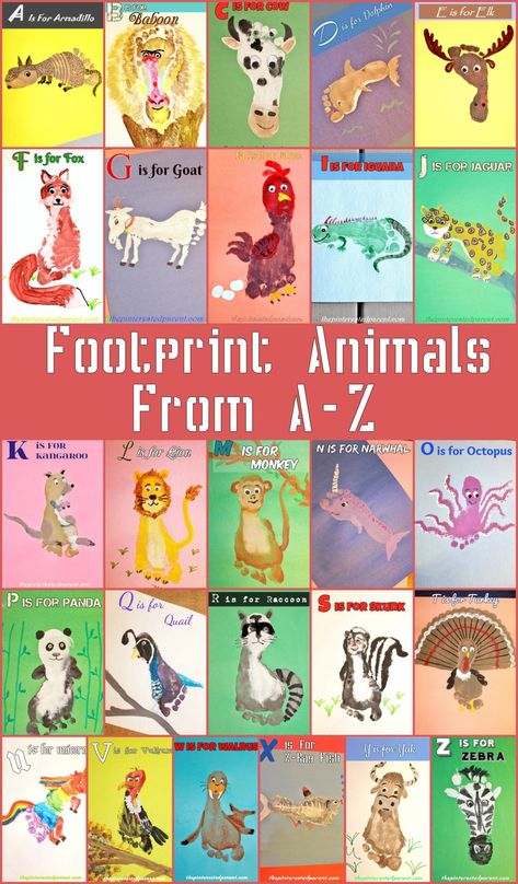 Footprint Crafts are my favorite. I have a box full of my daughter’s footprints throughout her life and have many in frames as artwork for her playroom. These are wonderful keepsakes that I will have…Continue Reading… Footprint Art, Footprint Animals, L Is For Lion, Animal Footprints, Footprint Crafts, Handprint Crafts, Daycare Crafts, Baby Footprints, Alphabet Book