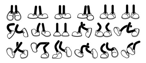 Pie Cartoon, Cartoon Typography, Cartoon Legs, Poses Funny, Walking Cartoon, Illustrated Characters, Animation Drawing Sketches, Retro Character, Character Mascot