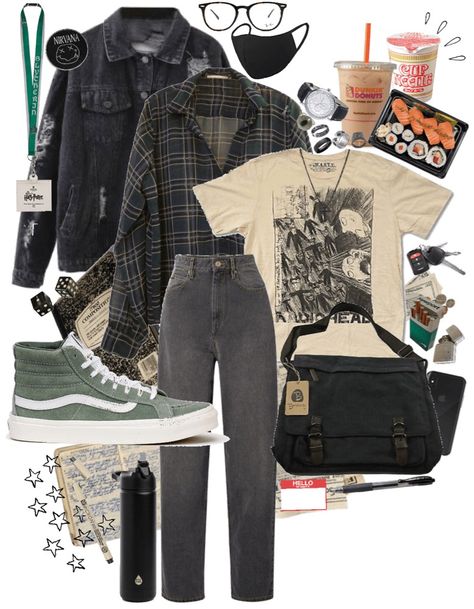 Grunge Niche Outfits, Indie 90s Outfit, Grunge Punk Outfits 90s, 90 Grunge Outfits Men, Cool Alternative Outfits, Grunge Outfit Ideas 90s, Indie Rock Outfits Aesthetic, Indie Band Aesthetic Outfits, Indie Grunge Clothes