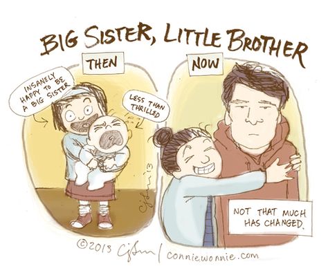 Connie to the Wonnie: Big Sister, Little Brother Humour, Younger Brother Quotes, Happy Birthday Little Brother, Brother Sister Quotes Funny, Rakhi Wishes, Big Sister Little Brother, Little Brother Quotes, Thank You Sister, Siblings Funny Quotes