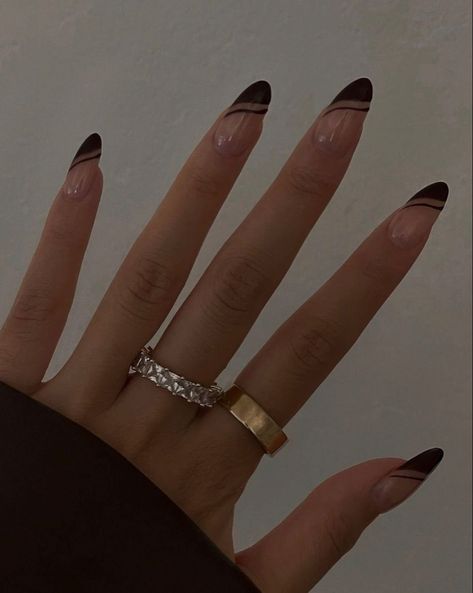 Simple Black Nail Inspo Short, Acrylic Nail Designs Simple Almond, Simple Prom Nails Black, Nails For Graduation Black, Black Short Almond Acrylic Nails, Nails For A Black Prom Dress, Black Color Nail Designs, Black French With Design, Black Prom Nails Acrylic Classy