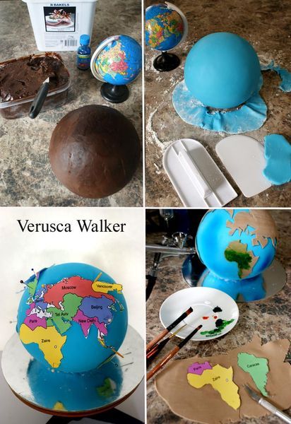 Tutorial #5: 3D World Cake - by Verusca Walker @ CakesDecor.com - cake decorating website What To Eat For Lunch, Globe Cake, 3d Dort, World Cake, Earth Cake, مشروعات العلوم, Travel Cake, 3d World, Sculpted Cakes