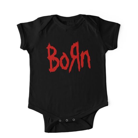 Soft and durable One-Piece - Short Sleeve kids clothing. Solid colors are 100% cotton, heather colors are cotton blends. Range of color options. BORN Part of our range of rock n roll baby and kids clothes, this heavy metal inspired design is perfect for the little headbanger in your life. Goth Kids Clothes, Gothic Baby Nursery, Gothic Baby Clothes, Punk Baby Clothes, Alternative Baby Clothes, Rock N Roll Baby, Edgy Baby, Punk Rock Baby, Rock Baby Clothes