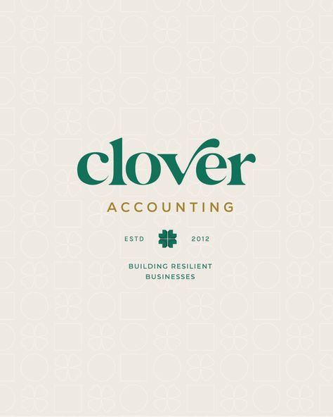 Fresh, laid-back, approaching branding for Clover Accounting Logos, Accounting Firm Branding, Logo Accounting Design, Logo Design Consulting, Financial Branding Design, Financial Logo Design Inspiration, Sophisticated Graphic Design, Accounting Branding, Accountant Branding