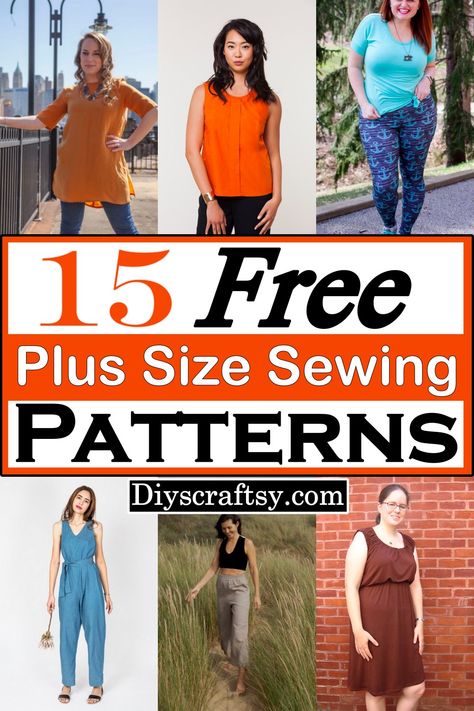 15 Free Plus Size Sewing Patterns For Beginners Couture, Plus Size Blouse Patterns Free, Beginner Plus Size Sewing Patterns, Plus Size Clothes Patterns Free, Plus Size Free Sewing Patterns, Plus Size Shirt Pattern, Free Plus Size Patterns For Women, Free Sewing Patterns For Beginners Woman, Free Plus Size Patterns