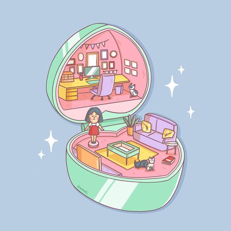 Polly Pocket World, Canvas Painting Projects, Poly Pocket, Polly Pocket Dolls, Mermaid Bedroom, Fairy Home, Instagram Direct, Simple Iphone Wallpaper, Diary Ideas