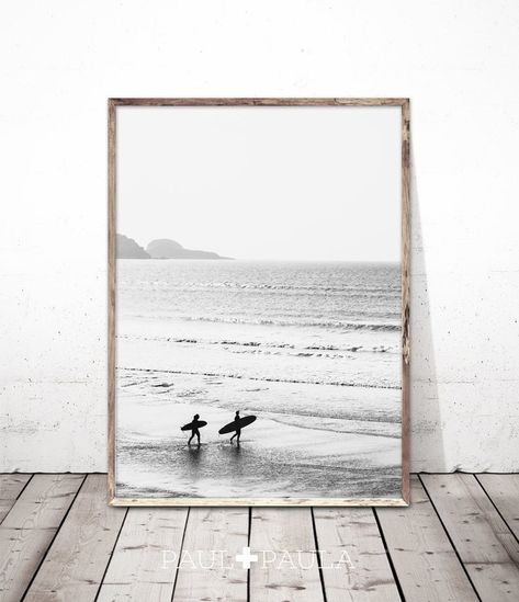 Surf Art Black and White Print Beach Print Surf | Etsy