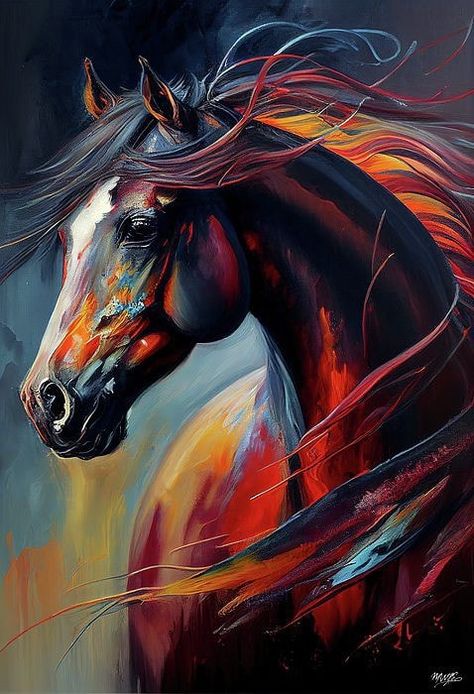 Colourful Horse Painting, Horse Painting Canvas, Horses Painting Abstract, Colourful Animal Paintings, Horses Abstract Painting, Home Decor Paintings Canvas, Horses Painting On Canvas, Canvas Horse Painting, Horse Abstract Painting