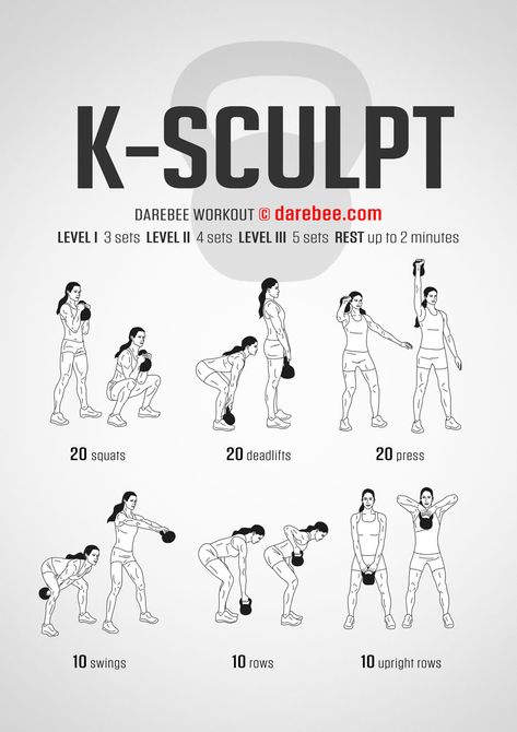 K-Sculpt Workout All Body Weight Workout, Kettlebell Exercises For Arms And Back, Kettle Ball Arm Workout, Dumbell Full Body Hiit Workout, Inner Thigh Kettlebell Workout, Morning Kettlebell Workout, Ketelbell Workouts, Workouts Easy On Knees, Total Body Kettlebell Workout For Women