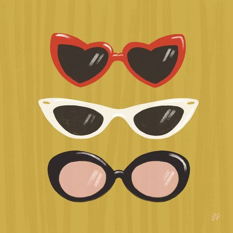 Drawing Sunglasses, Optic Logo, Sunglasses Art, Funky Sunglasses, Funky Glasses, Artistic Pictures, Small Drawings, Clip On Sunglasses, Mushroom Art