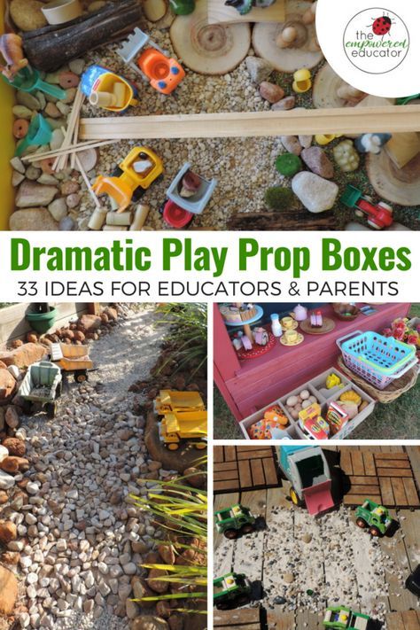 If you are stuck for imaginary play ideas browse this huge list of prop box suggestions to help you invite & setup dramatic play opportunities for children! A fantastic resource for early childhood educators, teachers and homeschool. Play Props, Prop Box, Family Day Care, Ideas For Teachers, Dramatic Play Centers, Imaginary Play, Invitation To Play, Outdoor Activities For Kids, Loose Parts