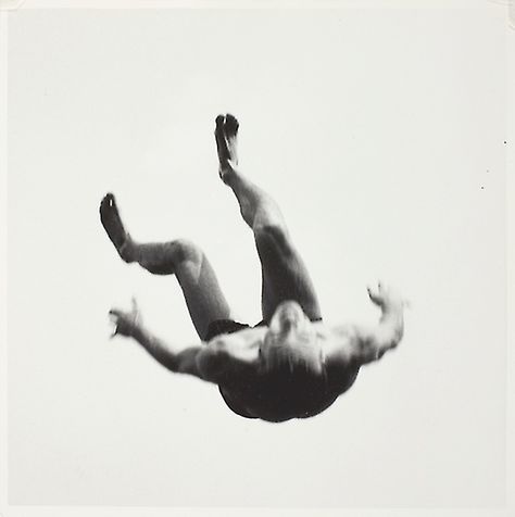 Diver 68 | The Art Institute of Chicago Man Falling Reference, Falling Reference Pose From Above, Icarus Falling, Woman Falling, Falling Backwards, Man Falling, Jumping Poses, Man Back, Aaron Siskind