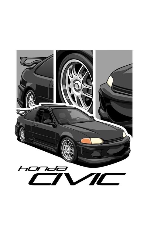 SpeedSavant Studio: Unraveling Automotive Wonders Honda Civic Wallpaper Black, Honda Civic Art, Civic Drawing, Honda Civic Drawing, Honda Drawing, Honda Civic Wallpaper, Civic Wallpaper, Honda Wallpaper, Honda Civic 1995