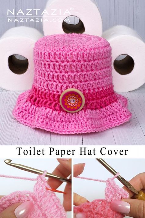 How to Crochet a Toilet Paper Hat Cover Couture, Amigurumi Patterns, Crochet Toilet Roll Cover, Whimsical Crochet, Crochet Waffle, Mug Cover, Crochet Towel Topper, Crochet Waffle Stitch, Crochet Mug