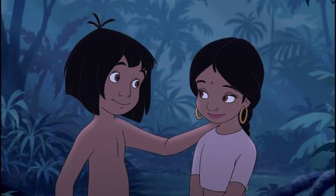 *MOWGLI & SHANTI ~ The Jungle Book, 1967....My Best Friend from the Village Networking Party, The Jungle Book 2, 10th Anniversary Party, 1st May, Disney Cartoon Characters, Disney Gif, Cartoon World, Disney Favorites, Speed Dating